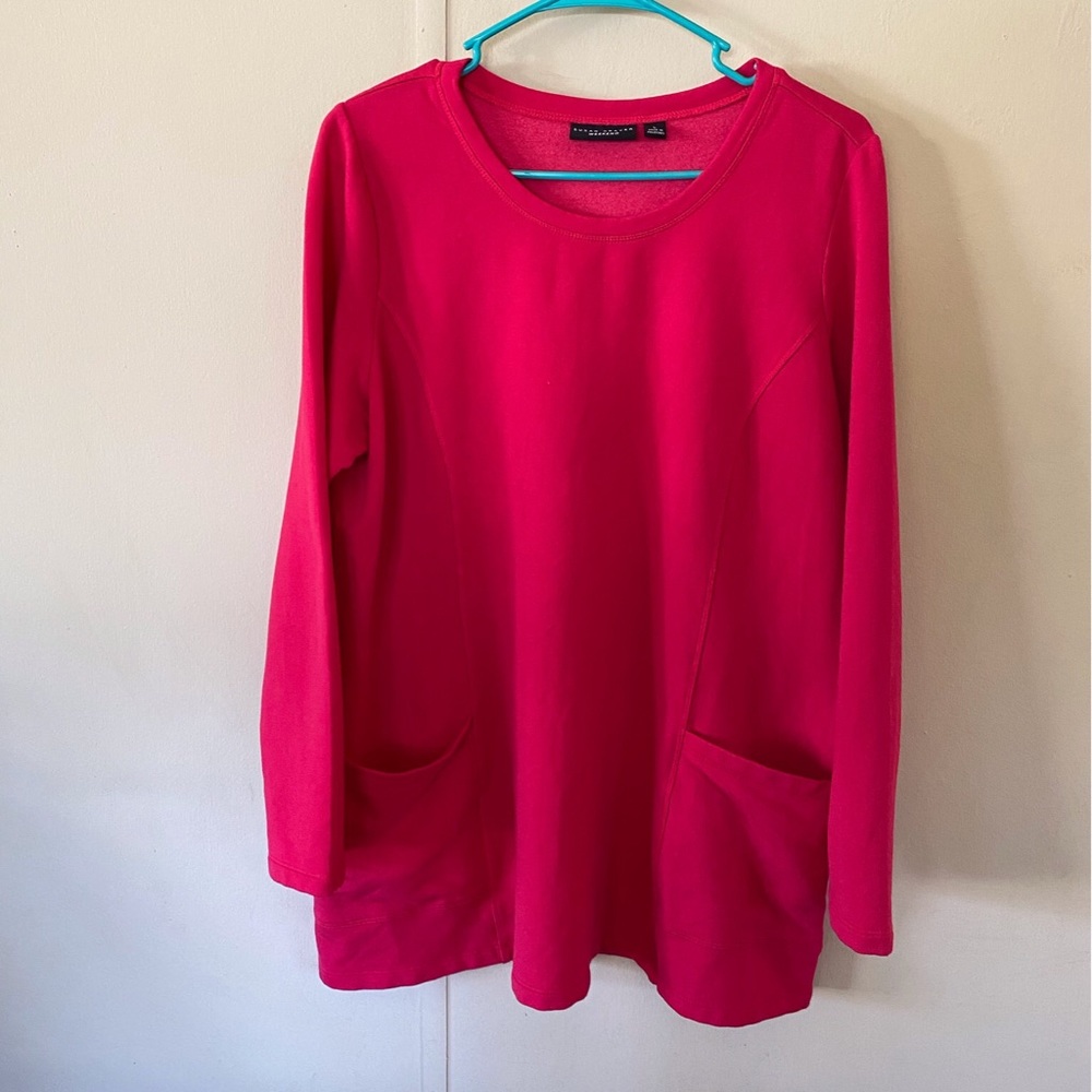 Susan Graver Pink Sweatshirt With Pockets